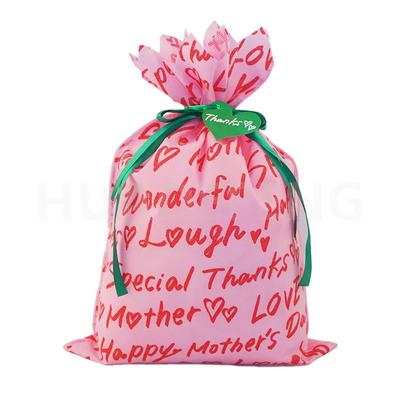 Pink 75gsm  Non Woven Drawstring Bag Packaging Mother’s Day Gift Bag