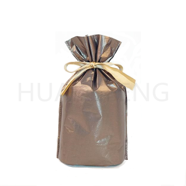 Brown Color Wedding Party PET And Laminated Non Woven Bag From Plastic Factory
