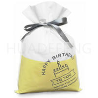 Yellow Non Woven Birthday Drawstring Gift Packing Reusable Bag