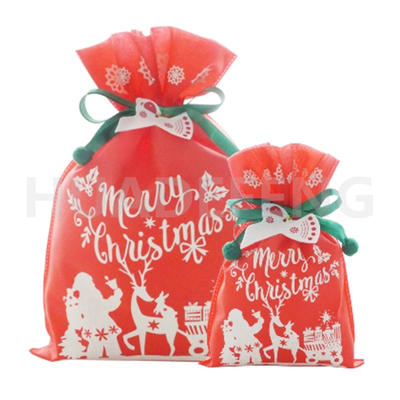New Design Red Color Non Woven Party Gift Bags For Packaging Christmas Gift